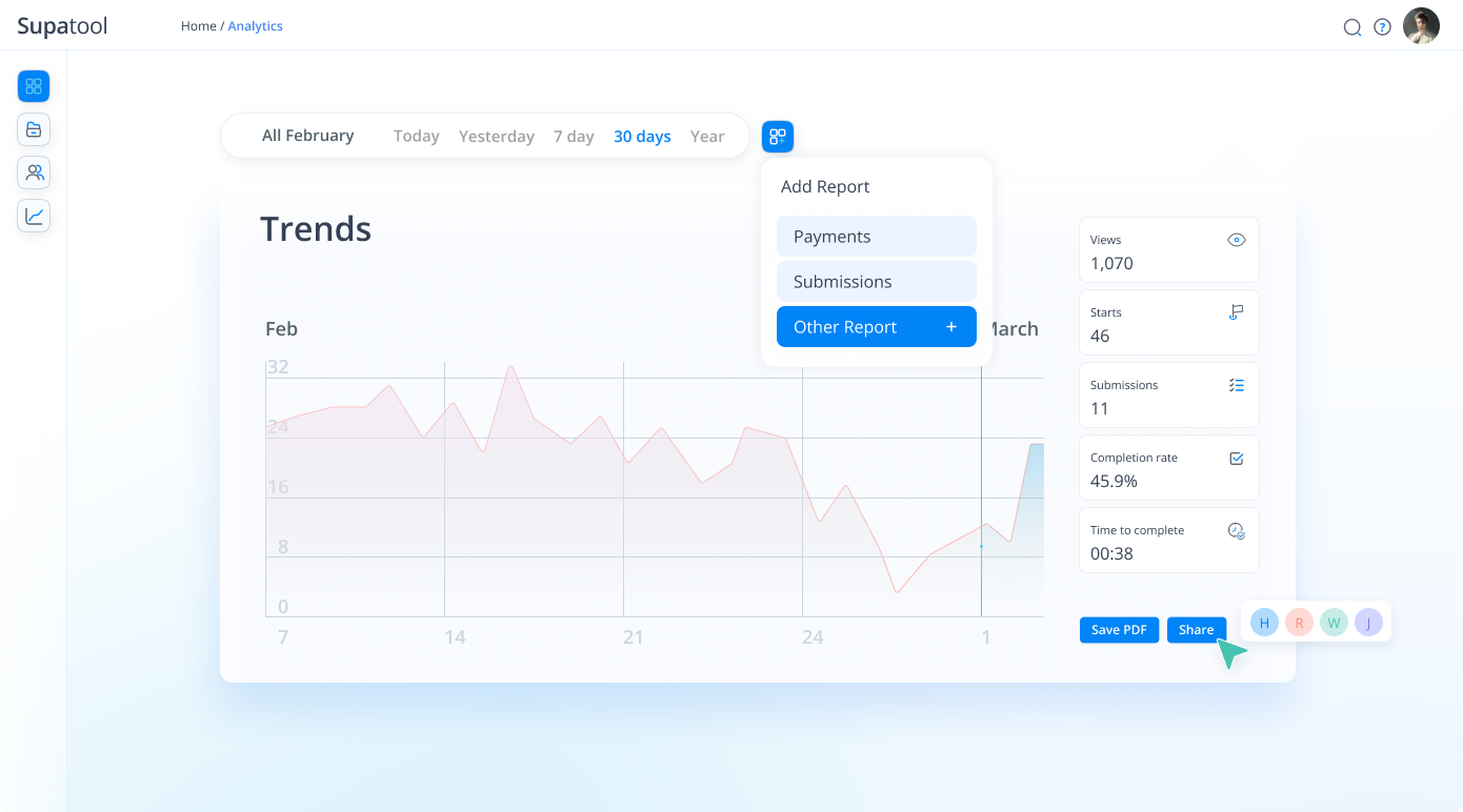 GIF showcasing analytics dashboard.